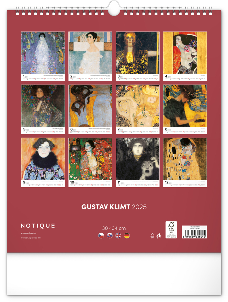Gustav Klimt 2025 - nástěnný kalendář