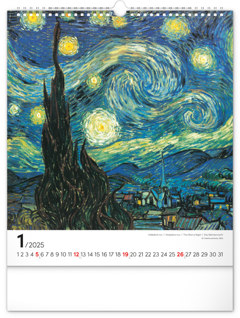 Vincent van Gogh 2025 - nástěnný kalendář