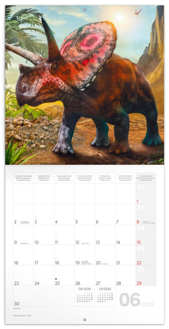 Dinosauři 2025 - nástěnný kalendář