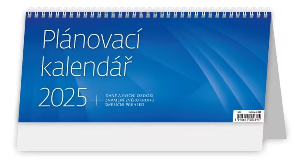 Plánovací kalendář modrý 2025 - stolní kalendář