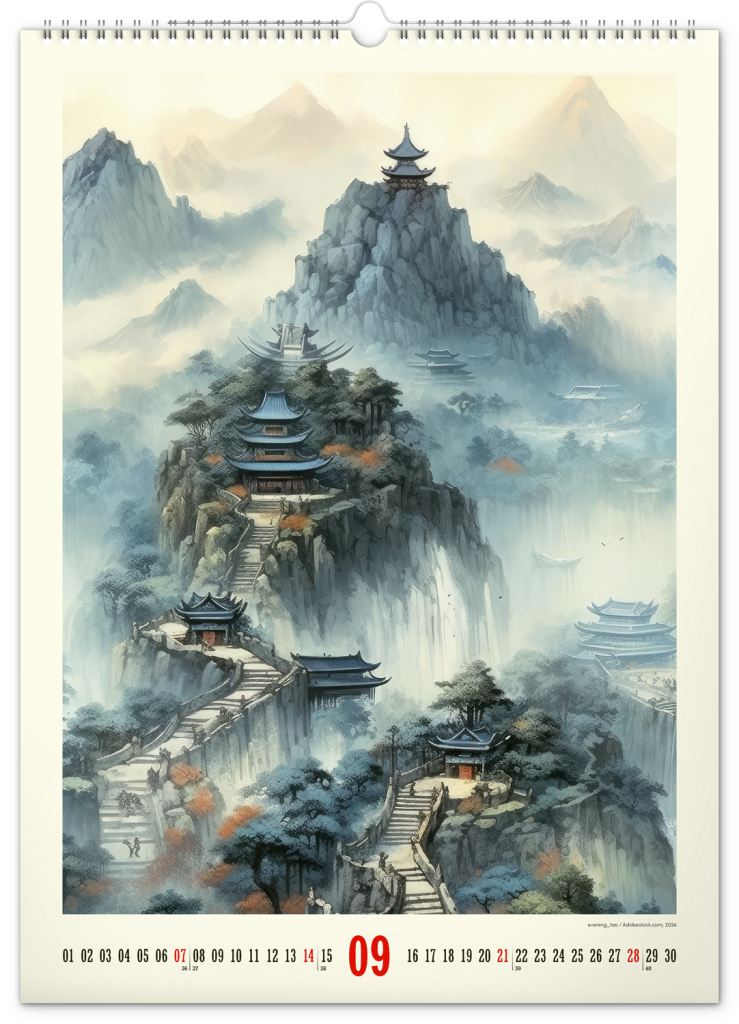 Vintage plakáty Japonské umění 2025 - nástěnný kalendář