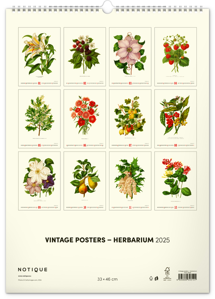 Vintage plakáty Herbář - nástěnný kalendář