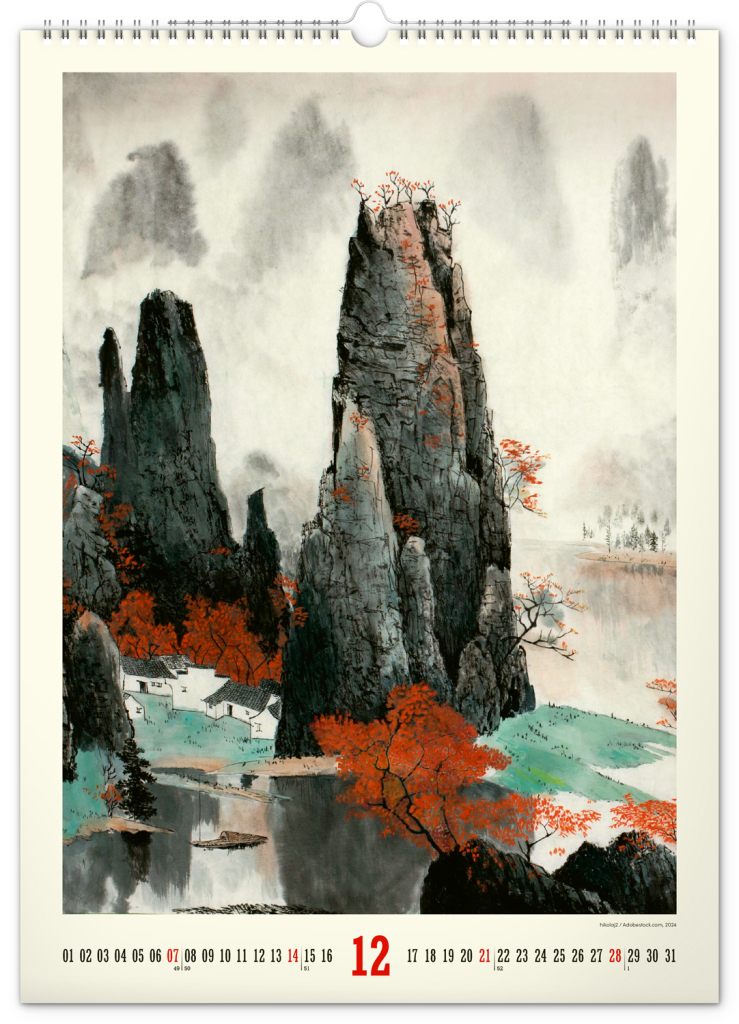 Vintage plakáty Japonské umění 2025 - nástěnný kalendář