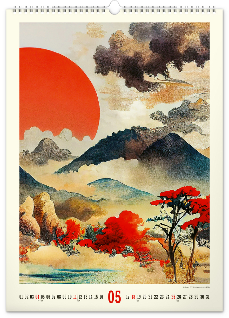 Vintage plakáty Japonské umění 2025 - nástěnný kalendář
