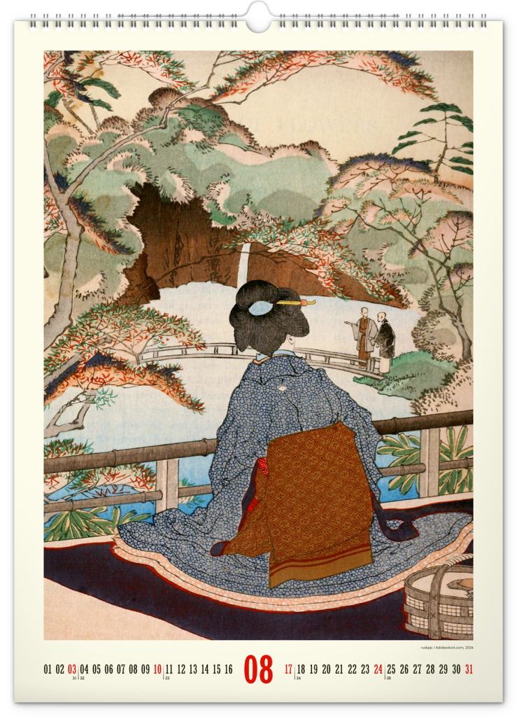 Vintage plakáty Japonské umění 2025 - nástěnný kalendář