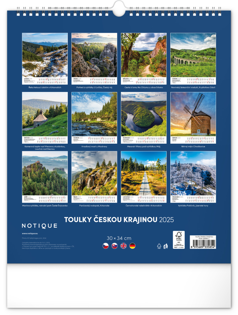 Toulky českou krajinou 2025 - nástěnný kalendář