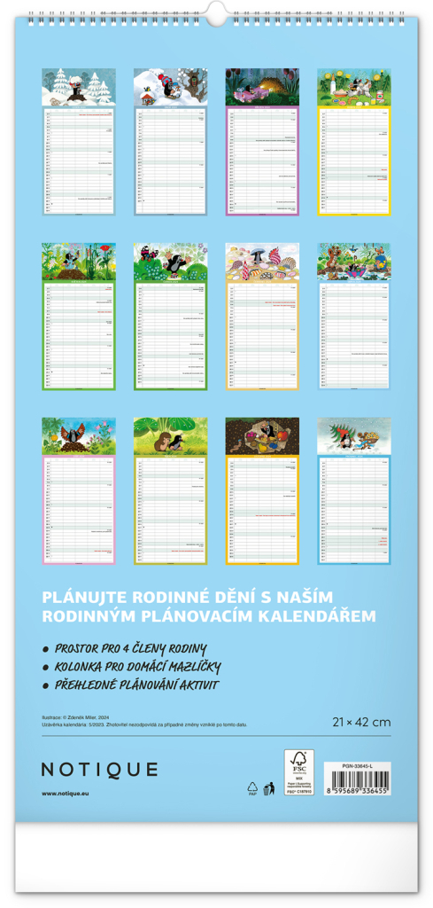 Rodinný kalendář 2025 - nástěnný kalendář