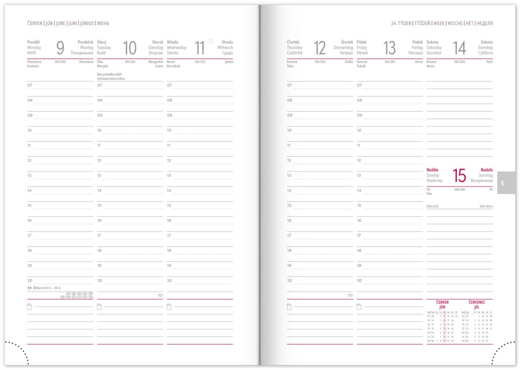 Týdenní diář Balacron 2025 stříbrný