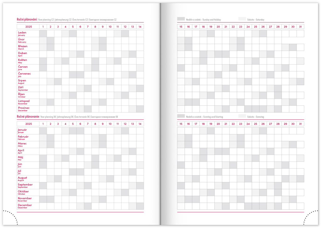 Týdenní diář Aprint 2025 černý