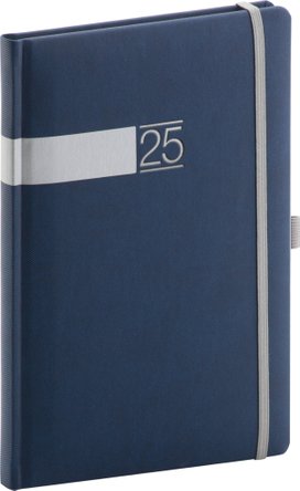 Týdenní diář Twill 2025 modro-stříbrný