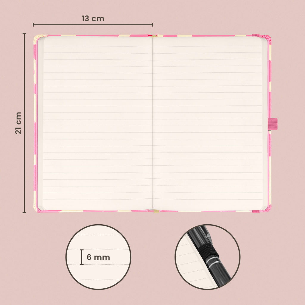 Notes Růžová linkovaný