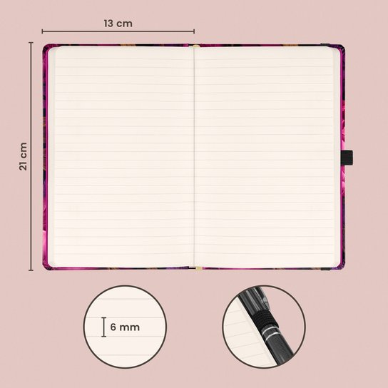 Notes Fialové květy linkovaný