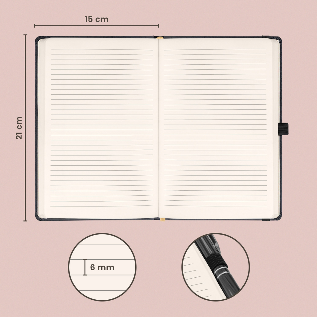 Notes Balacron černý linkovaný