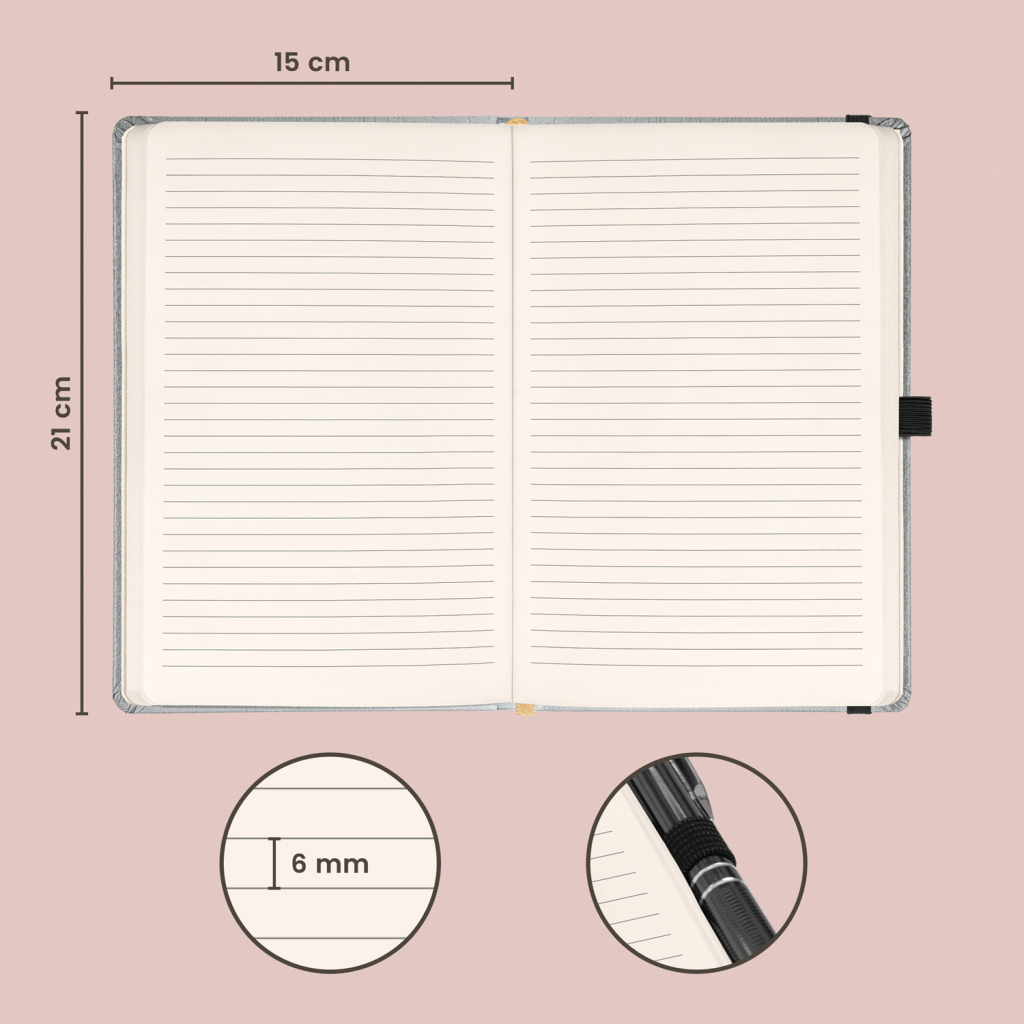 Notes Balacron stříbrný linkovaný