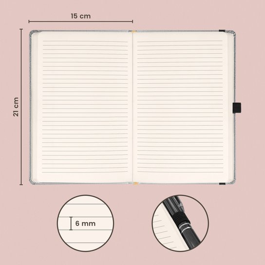 Notes Balacron stříbrný linkovaný