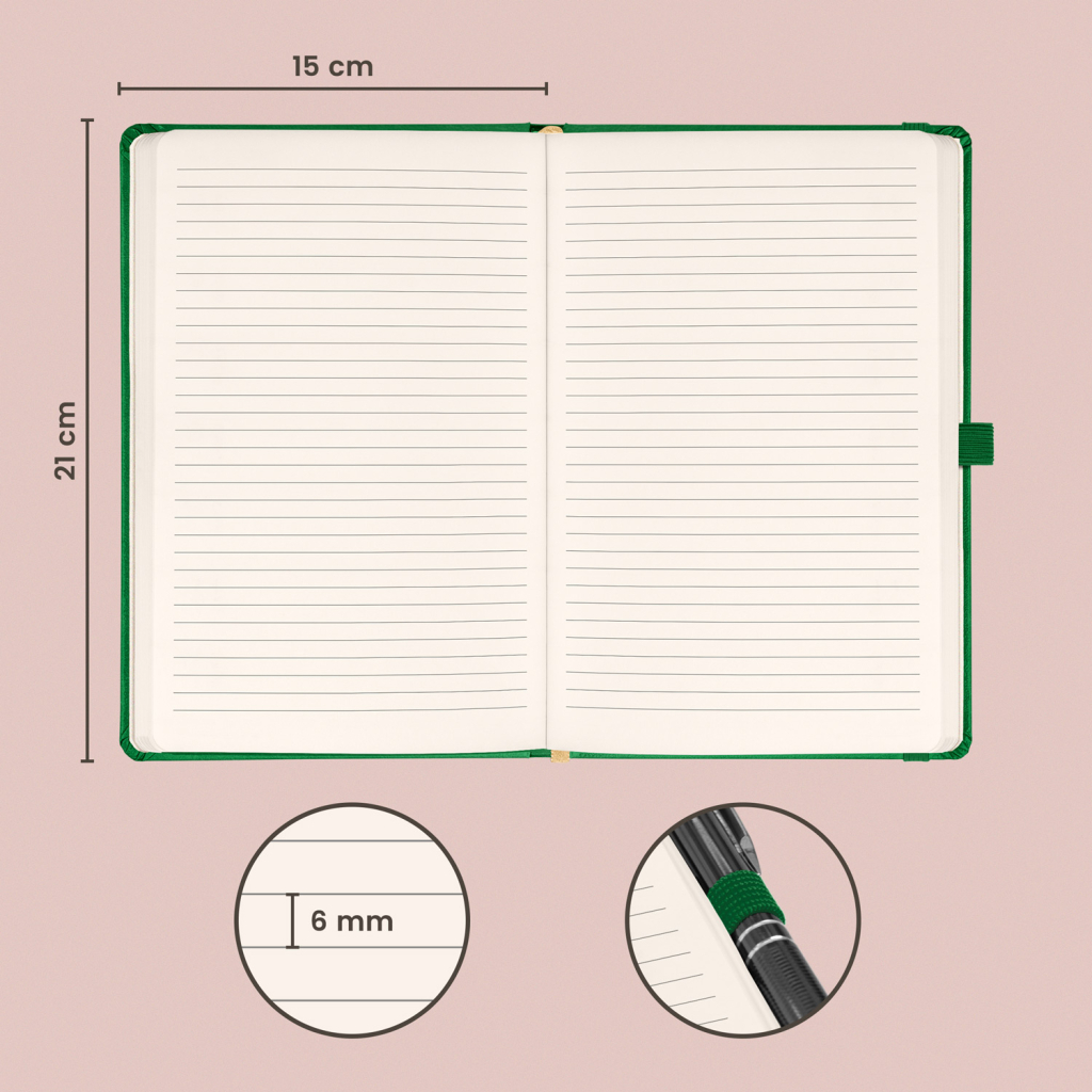 Notes Aprint zelený linkovaný