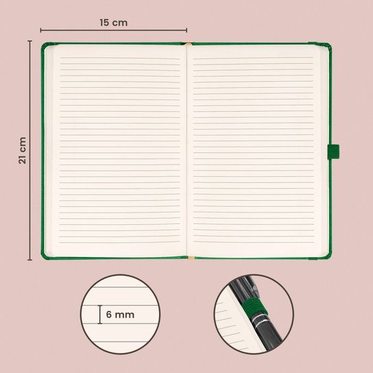 Notes Aprint zelený linkovaný