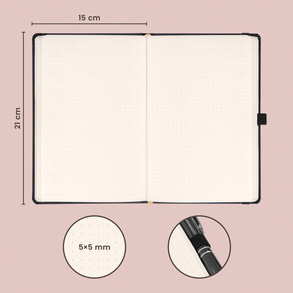 Notes Aprint černý tečkovaný