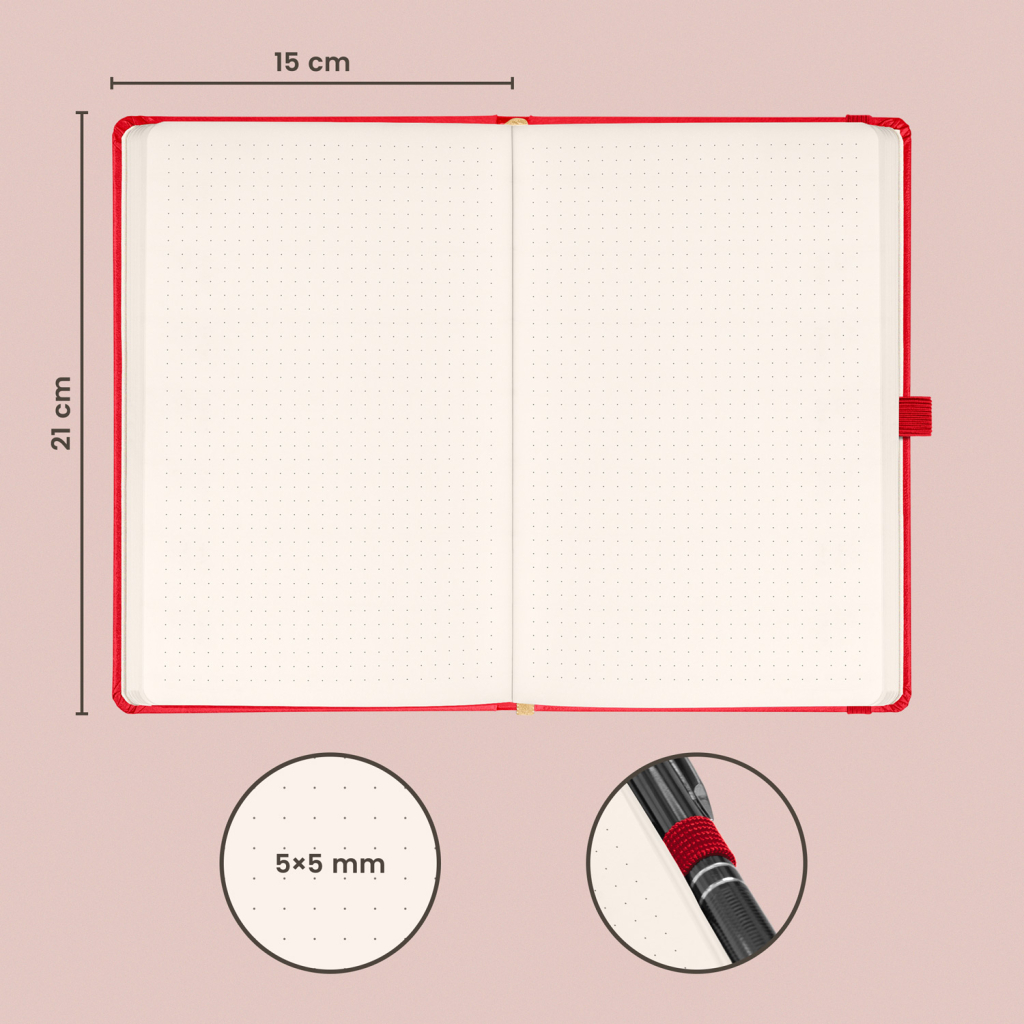 Notes Aprint červený tečkovaný