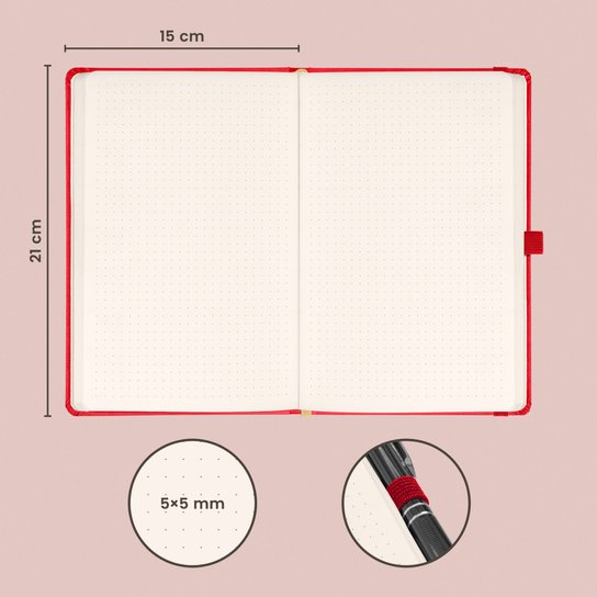 Notes Aprint červený tečkovaný