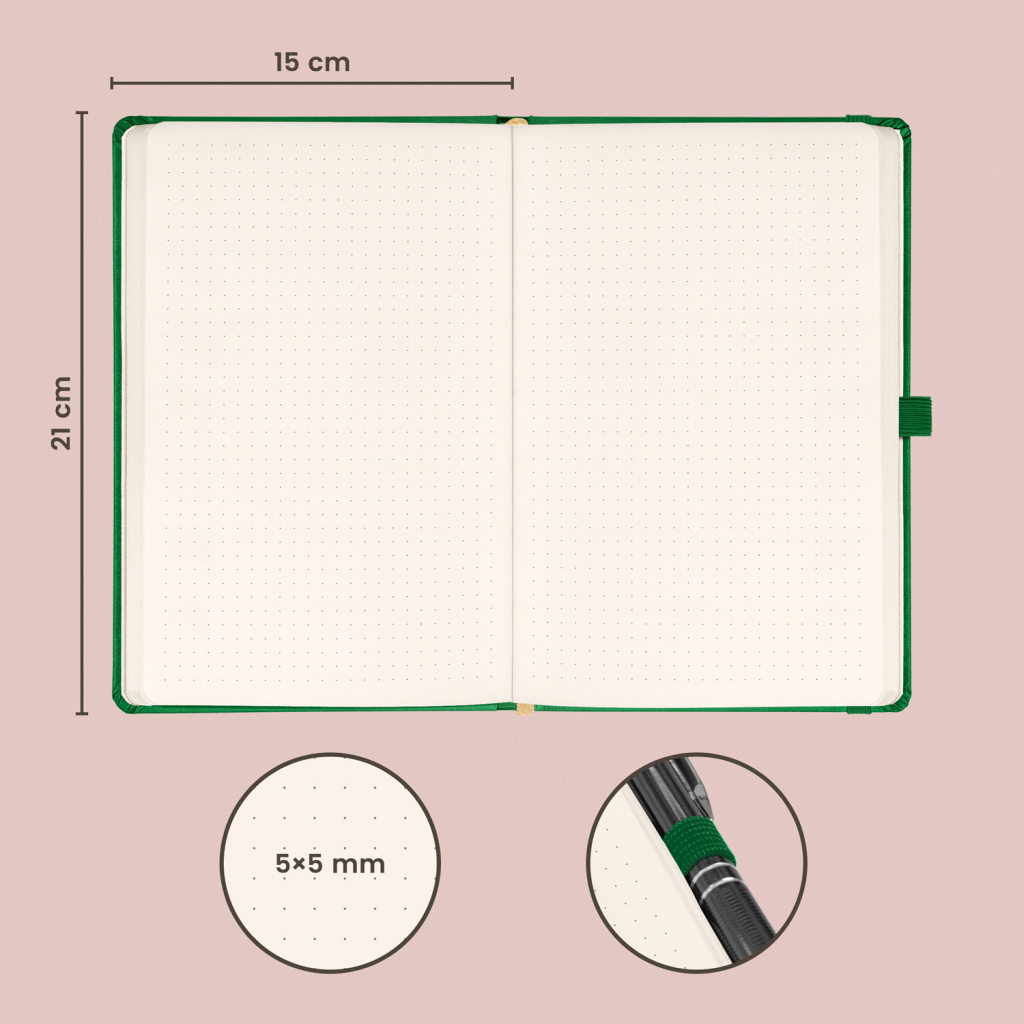 Notes Aprint zelený tečkovaný