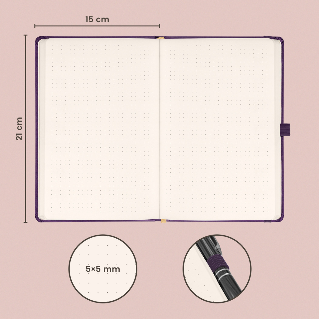 Notes Aprint Neo fialový tečkovaný