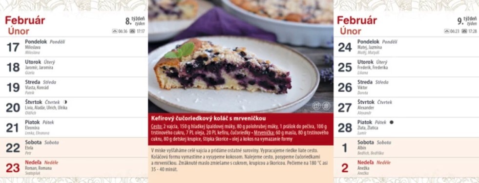 Koláčiky 2025 - stolový kalendár