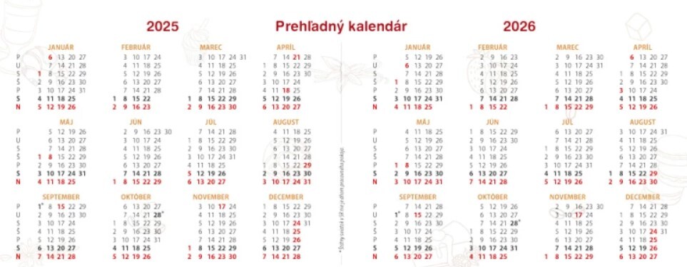 Koláčiky 2025 - stolový kalendár