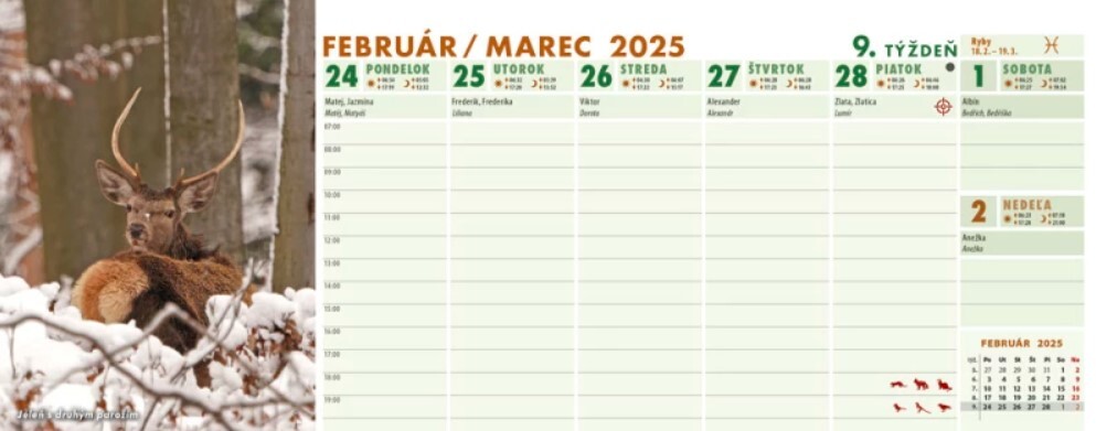 Poľovník 2025 - stolový kalendár