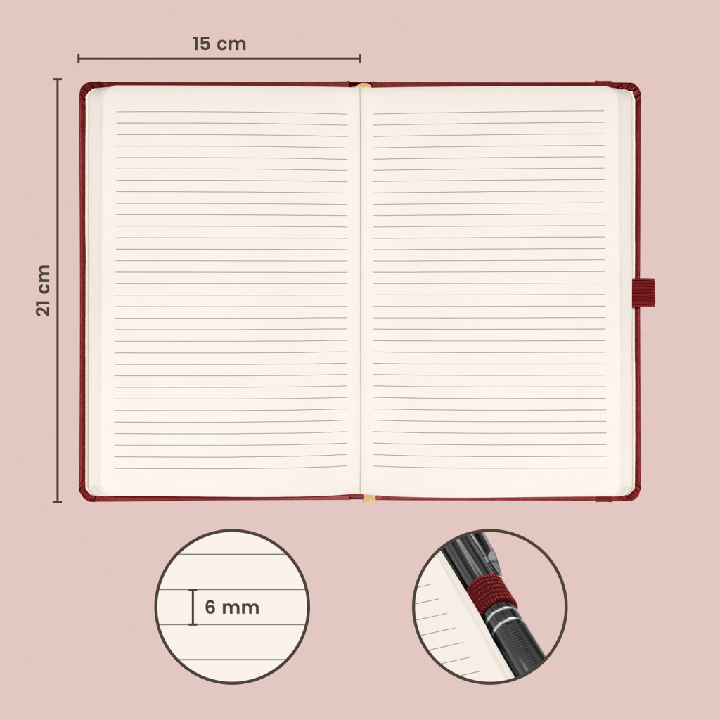 Notique Notes Aprint Neo vínový linkovaný