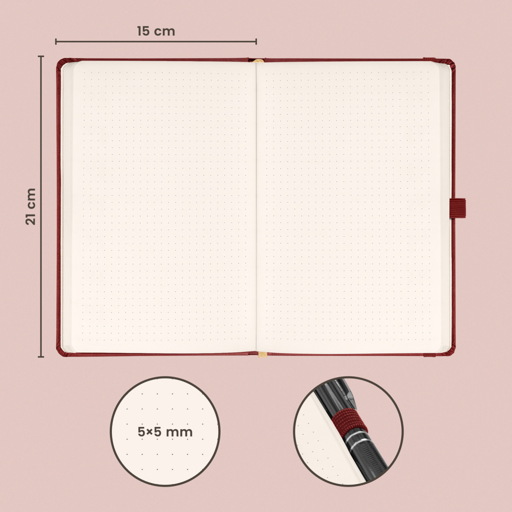 Notique Notes Aprint Neo vínový tečkovaný