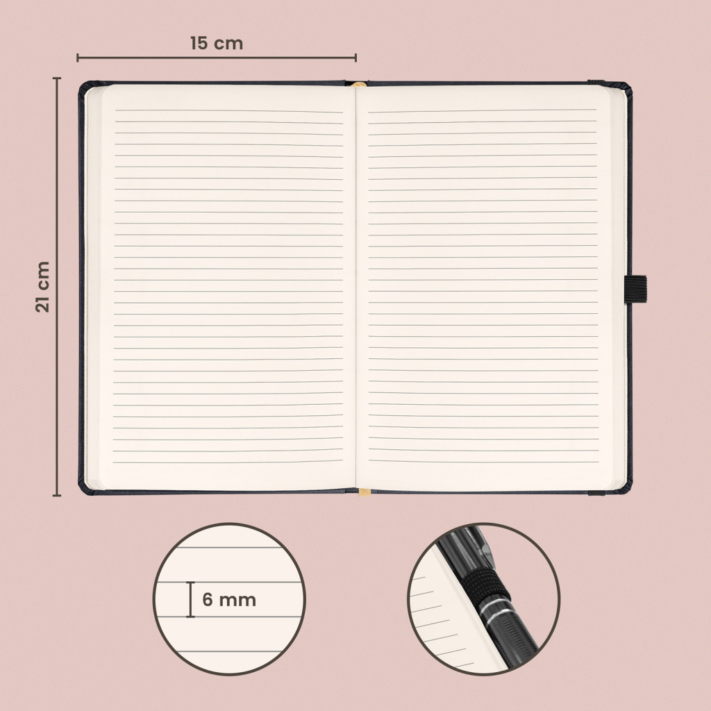 Notique Notes Aprint černý linkovaný