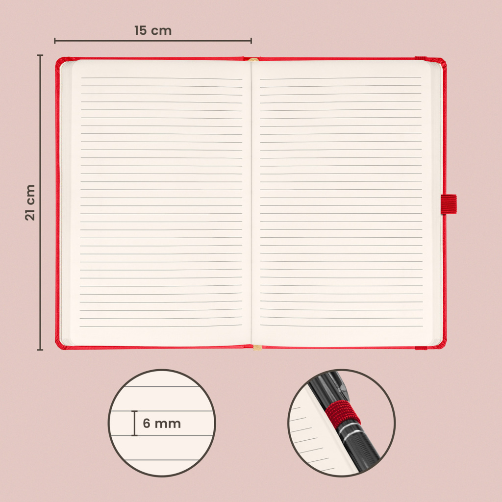Notique Notes Aprint červený linkovaný