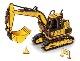 3D dřevěné puzzle Bagr