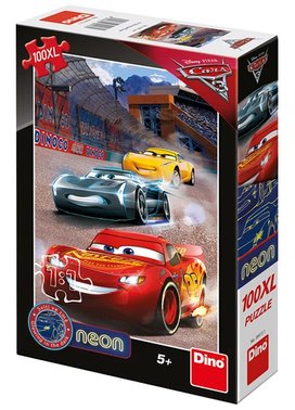 Puzzle 100XL Auta Vítězné kolo neon