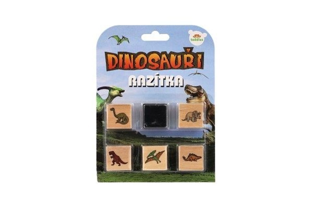 Dřevěná razítka s poduškou Dinosauři