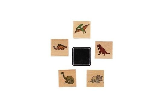 Dřevěná razítka s poduškou Dinosauři