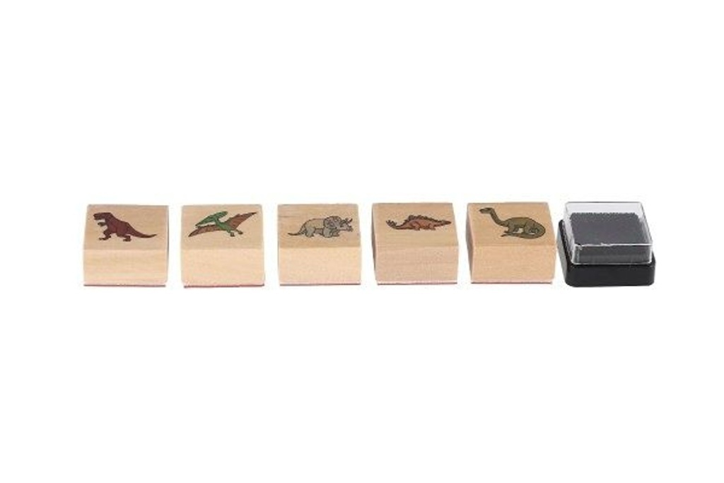 Dřevěná razítka s poduškou Dinosauři