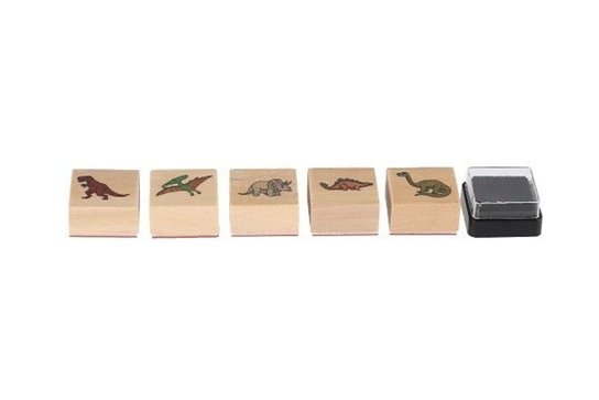 Dřevěná razítka s poduškou Dinosauři
