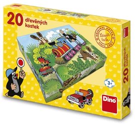 Dřevěné kostky Krtek a dopravní prostředky