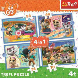 Puzzle 44 koček Kočičí tým 4v1