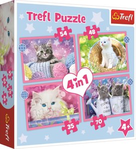 Puzzle Veselé kočičky 4v1