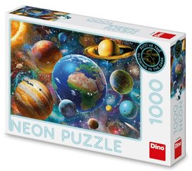Puzzle 1000 Planety neon