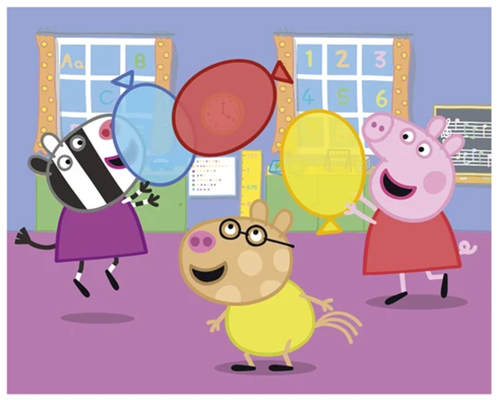 Dřevěné kostky Peppa Pig Veselý den
