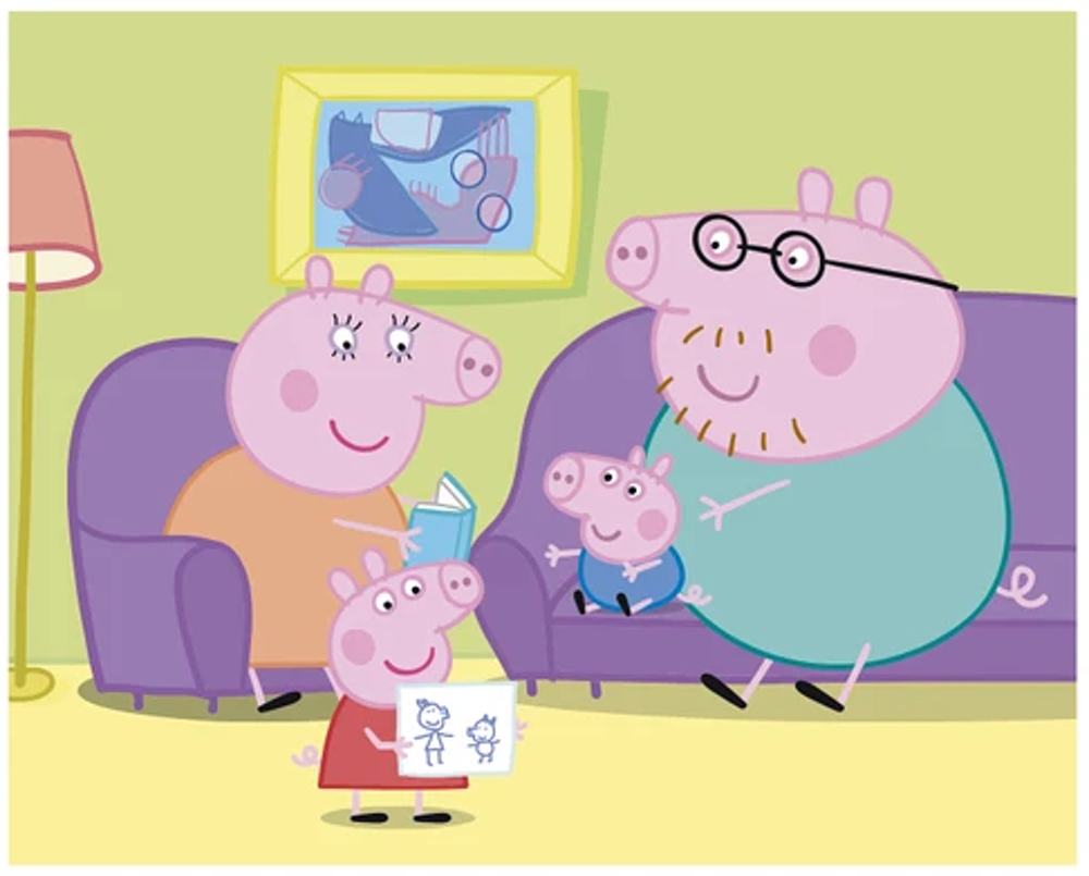 Dřevěné kostky Peppa Pig Veselý den