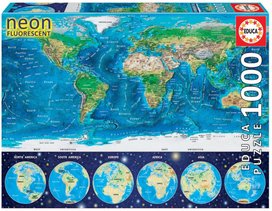 Svítící puzzle Mapa světa