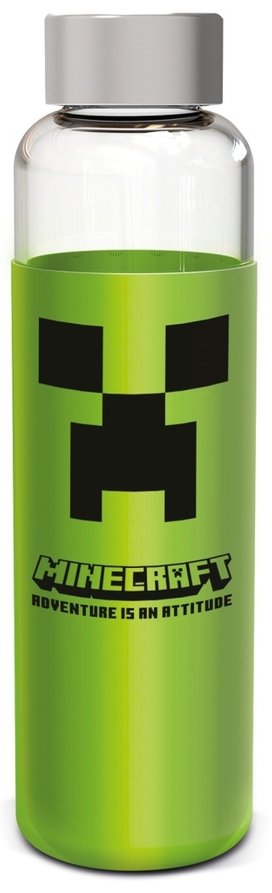 Skleněná láhev s návlekem Minecraft 585 ml