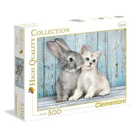 Clementoni Puzzle Kočka a králík 500 dílků
