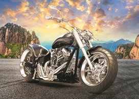 Puzzle Černá motorka