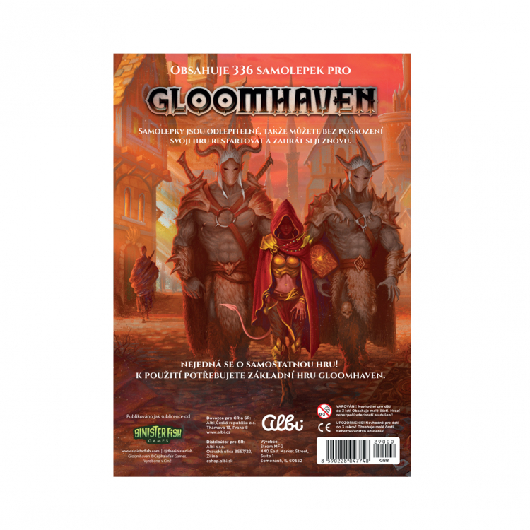 Gloomhaven odlepitelné samolepky